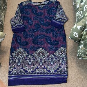 Tiana B. Blue and Purple Long Sleeve Dress